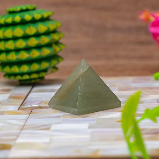Green Aventurine Crystal Pyramid for Prosperity & Positive Energy Reiki Charged